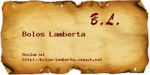 Bolos Lamberta névjegykártya